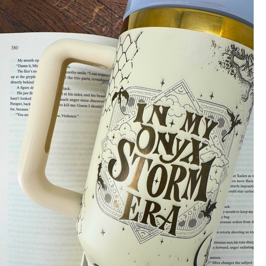 Fourth Wing Tumbler - Onyx Storm Fantasy Merch - Fly or Die Cup Violet Sorrengail Personalized Librarian Reader Book lover Library Stanley