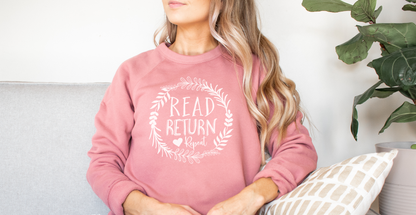 Read Return Repeat Farmhouse Style Crewneck Sweatshirt