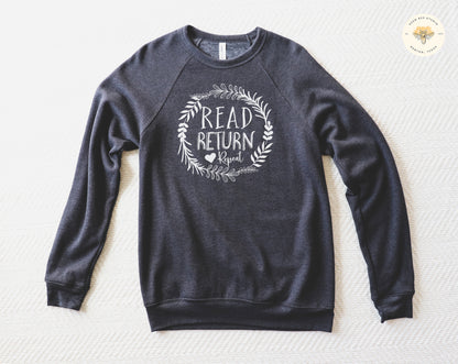 Read Return Repeat Farmhouse Style Crewneck Sweatshirt