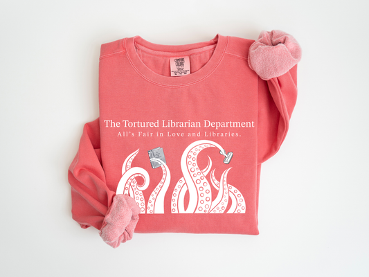 Tortured Librarian's Department Unisex Pigment Dyed Librarian Sweatshirt