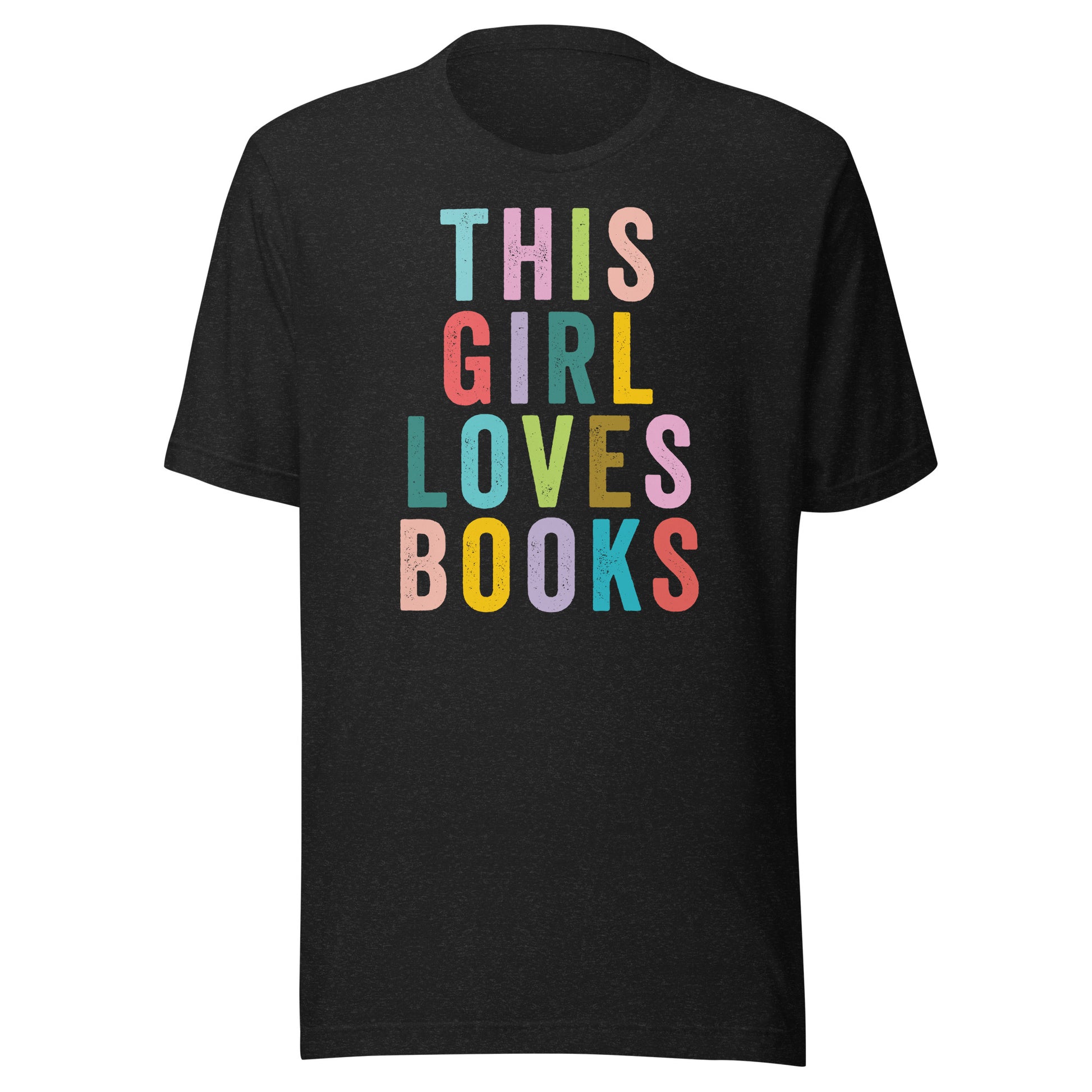 This Girl Loves Books Librarian T-shirt - Black Heather