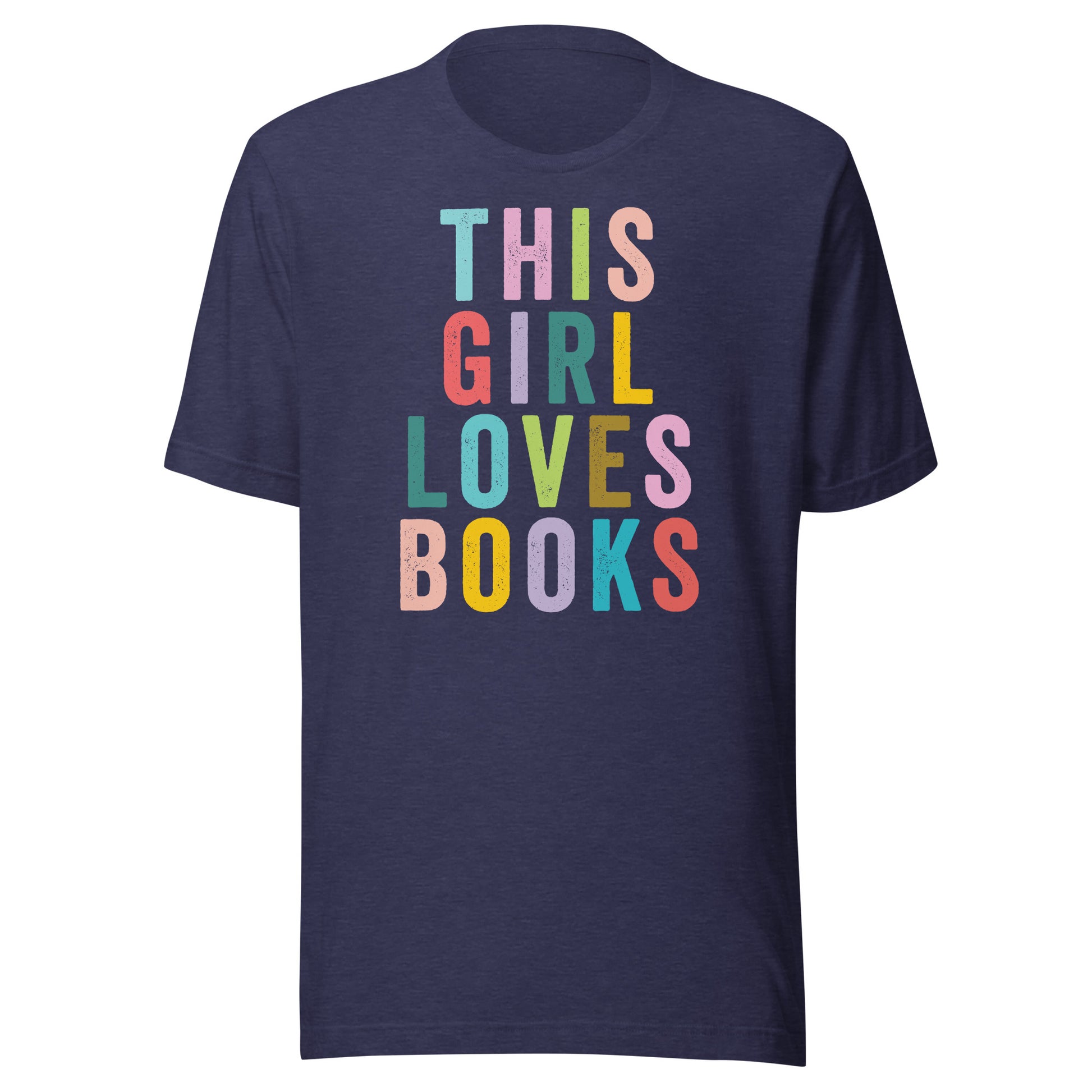 This Girl Loves Books Librarian T-shirt - Heather navy