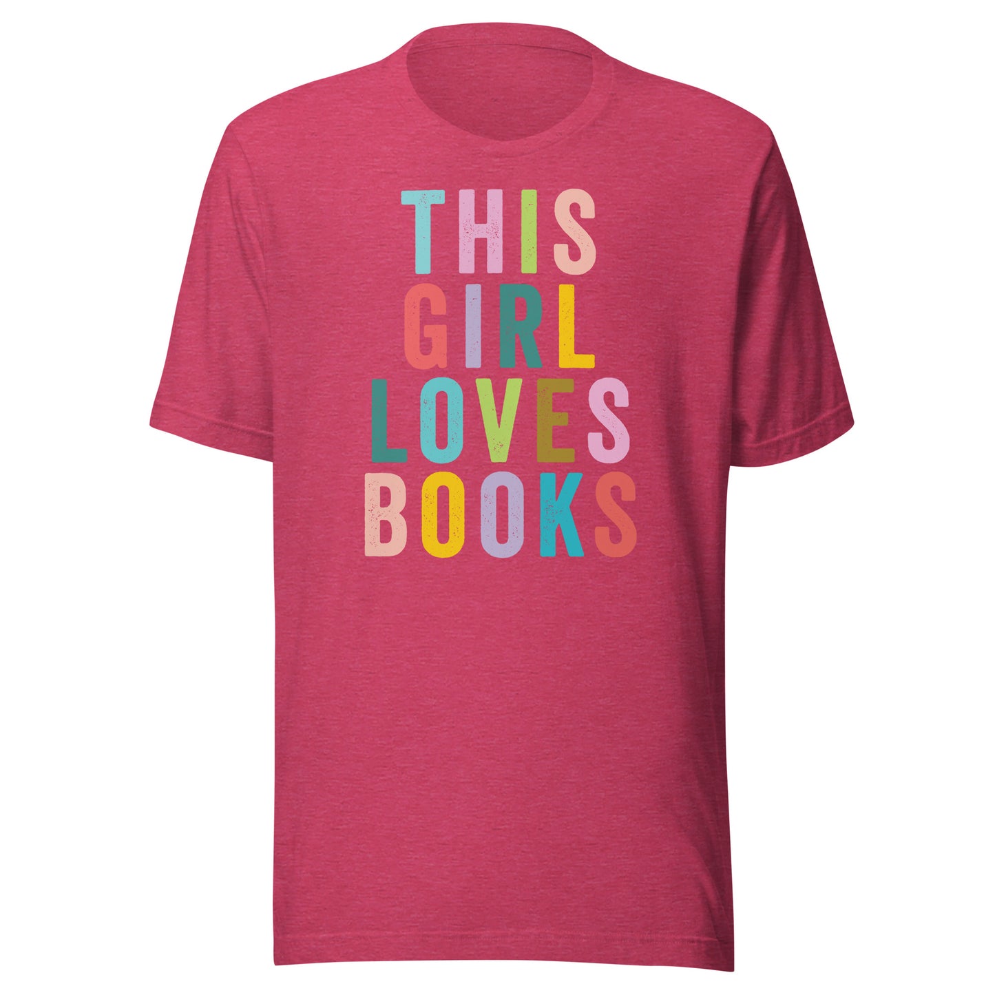 This Girl Loves Books Librarian T-shirt - Heather Raspberry